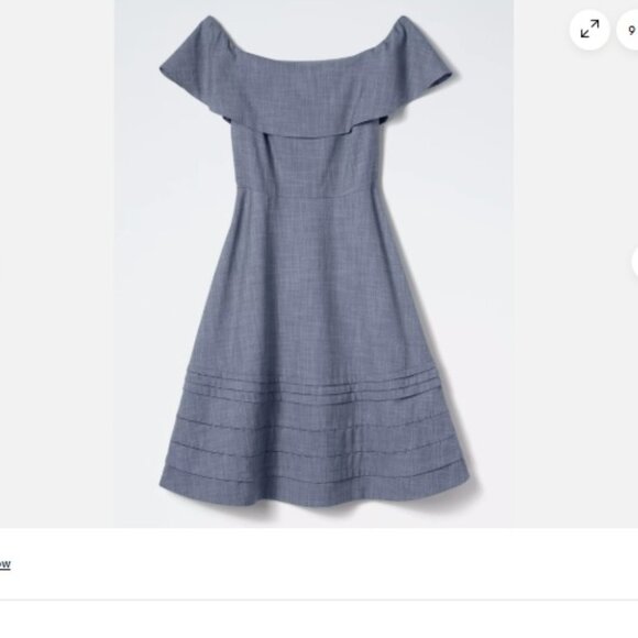 NWT Banana Republic Chambray Off-Shoulder Dress, Chambray size 2 - Picture 3 of 4